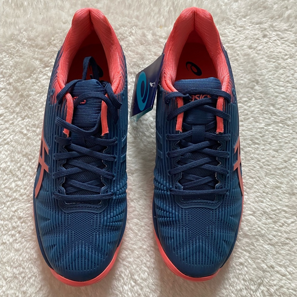 ASICS Solution Speed FlyteFoam Women’s Tennis Shoe Blue/Pink Size 8.5